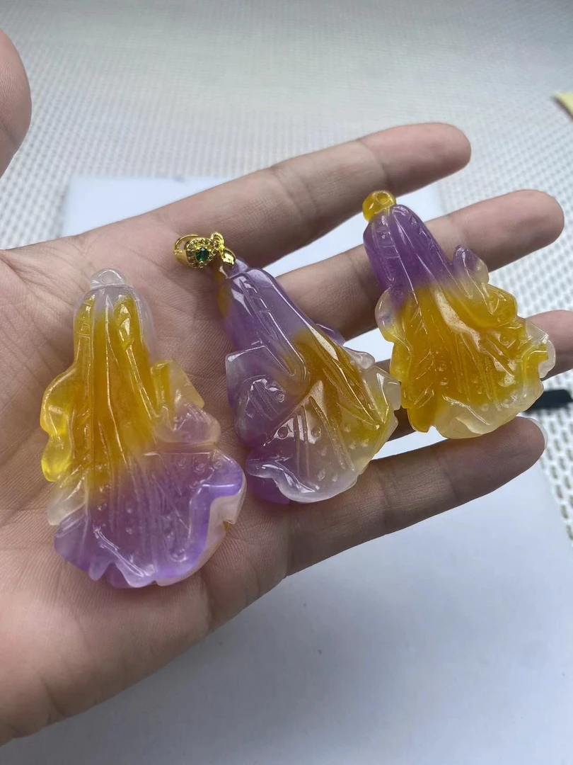 N278多样性发一黄紫白菜吊坠经典精品时尚气质百搭情侣多样性发一