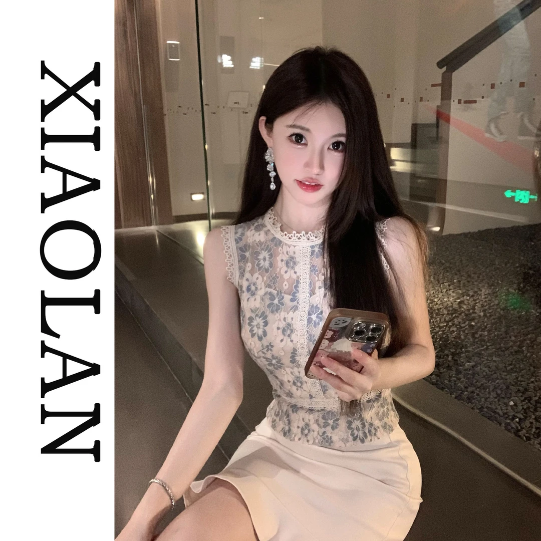 小岚同学「浅香知茉」法式轻奢气质纯欲修身显瘦收腰洋气上衣半裙