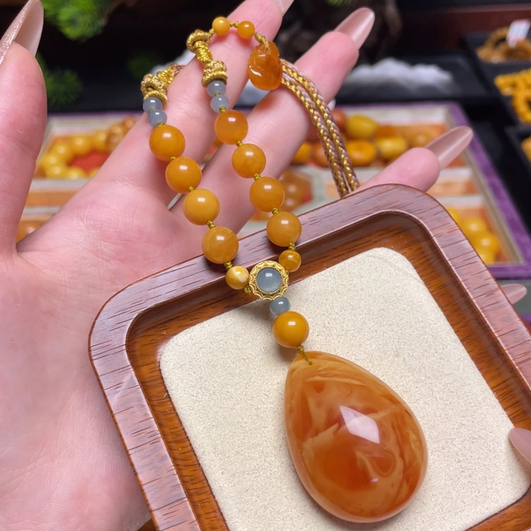 蜜蜡颈饰未镶嵌项链