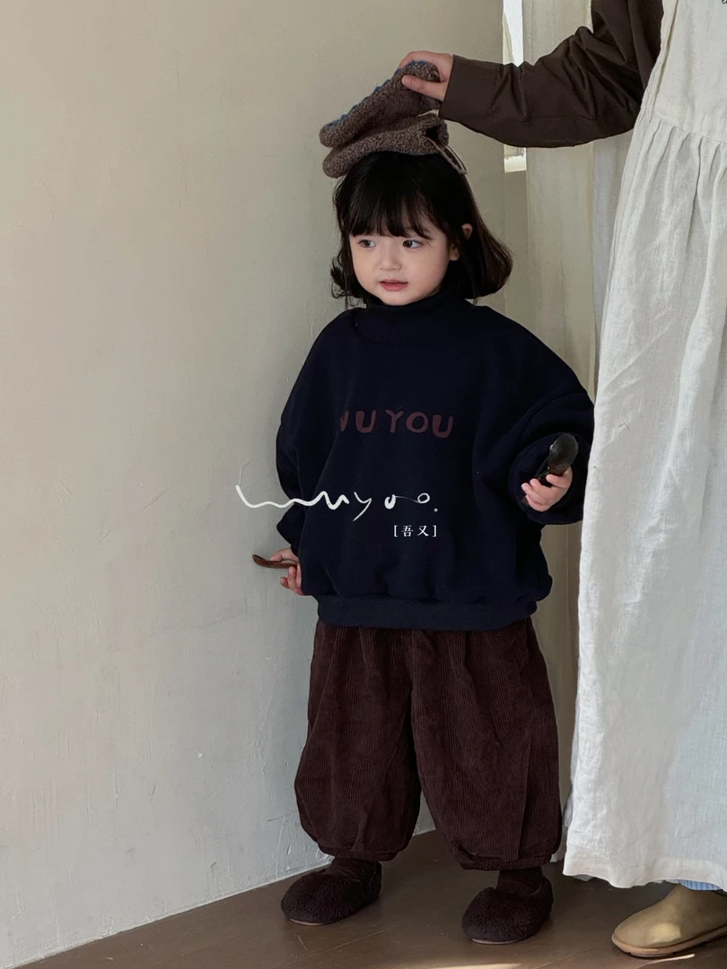 儿童复古日韩系卫衣女童洋气休闲打底宝宝宽松韩版秋冬