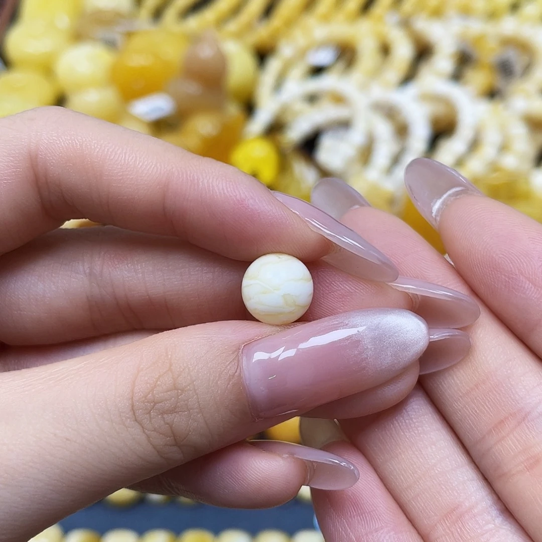 蜜蜡未镶嵌裸石圆珠9.9mm