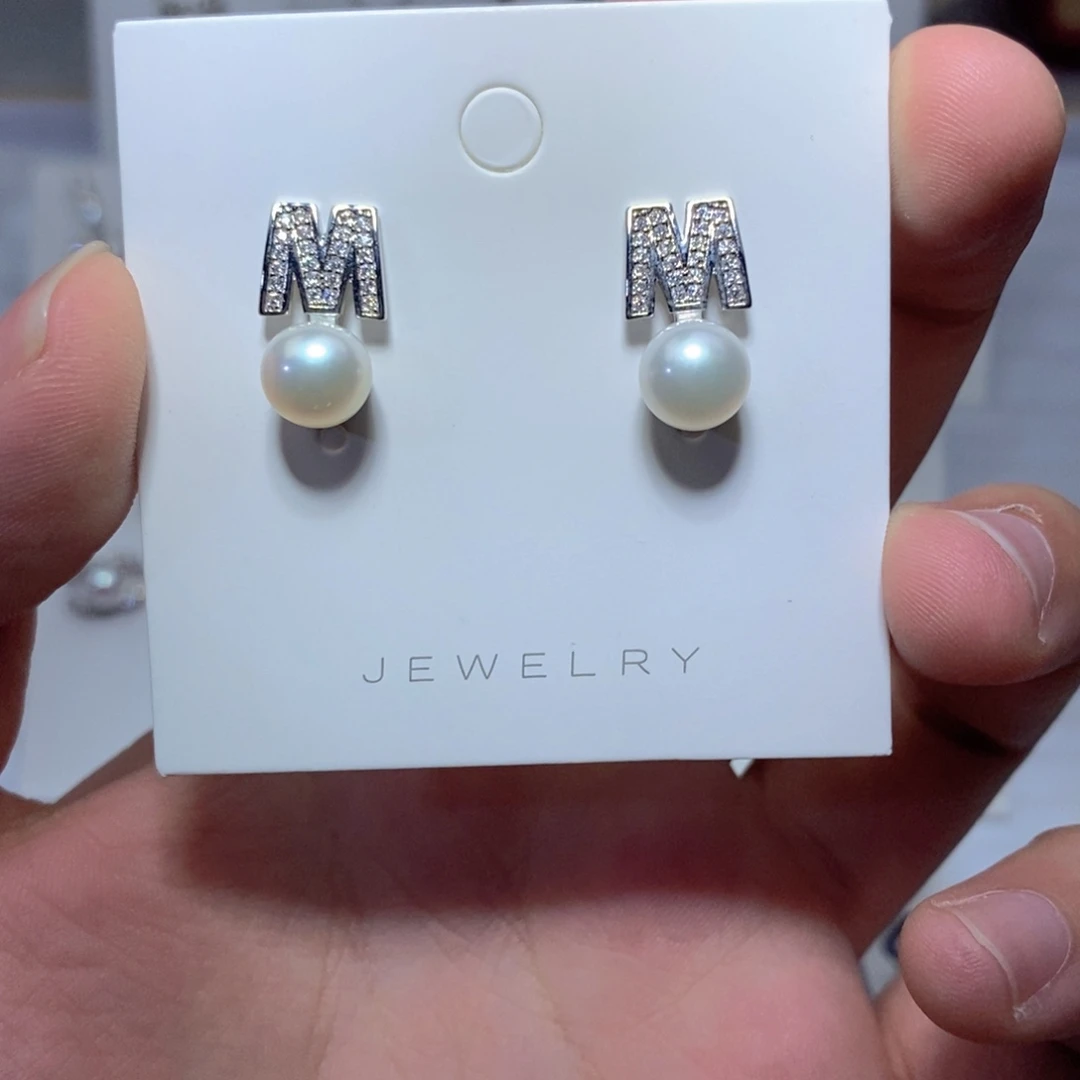 耳饰淡水珍珠银S925镶嵌