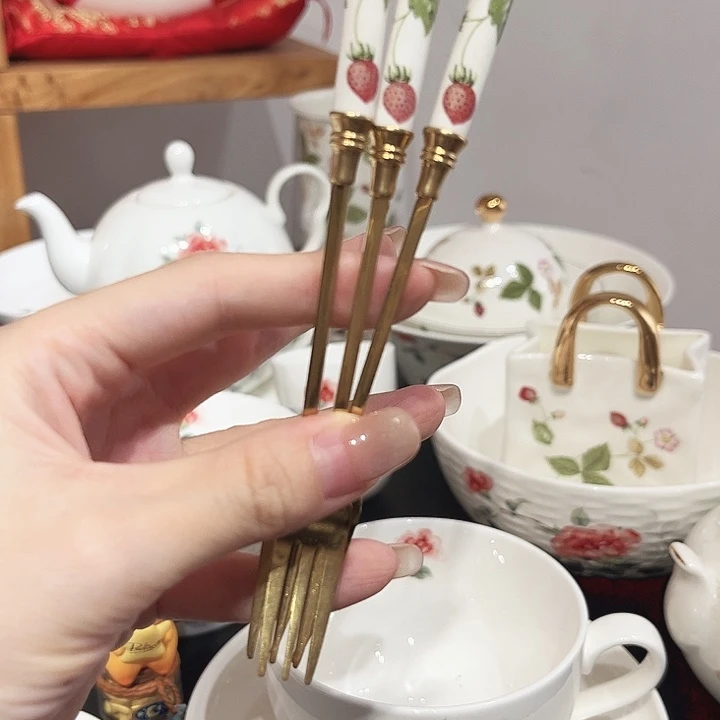 瓷片叉子叉子叉子3个