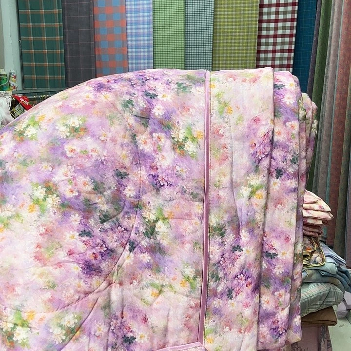 棉莫代尔纤维紫色花海下两倍醋酸面料