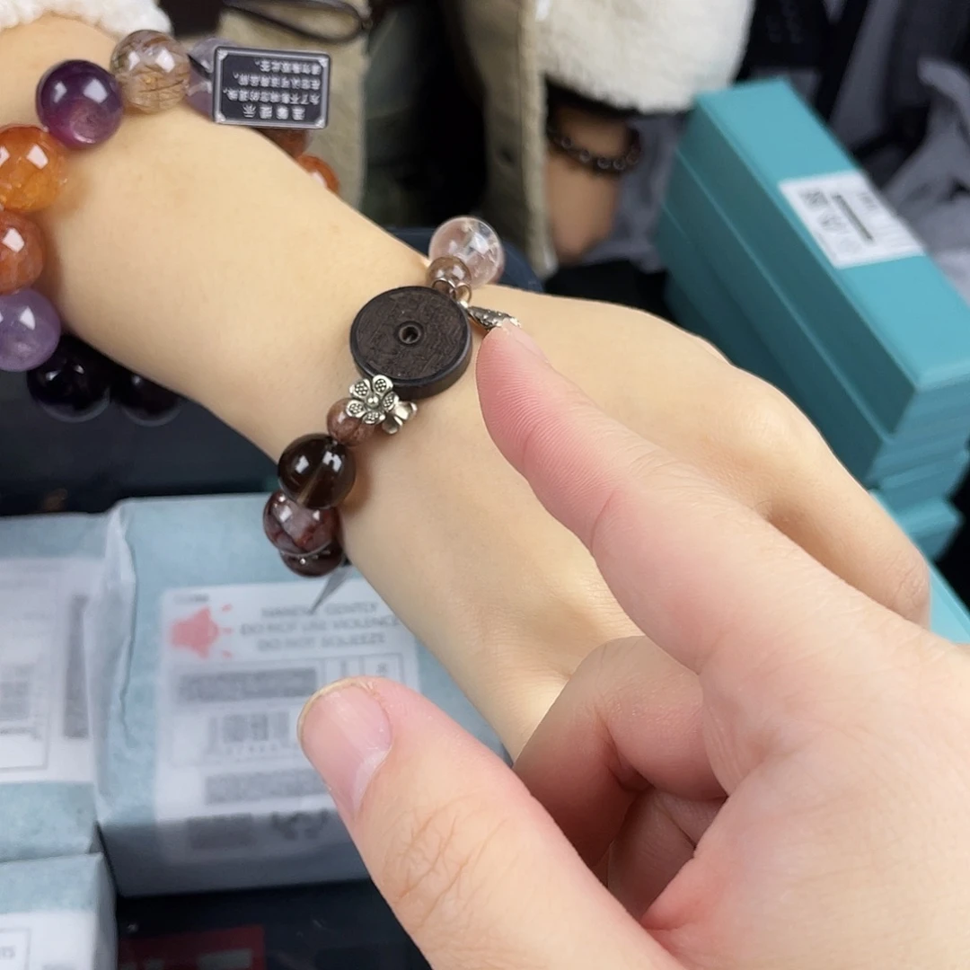 银S925镀金镶嵌手串水晶