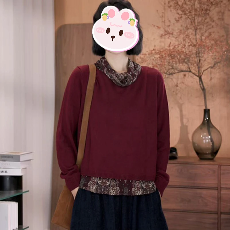 2025秋冬季新款纯色百搭毛衣女韩系简约休闲圆领宽松显瘦通勤上衣