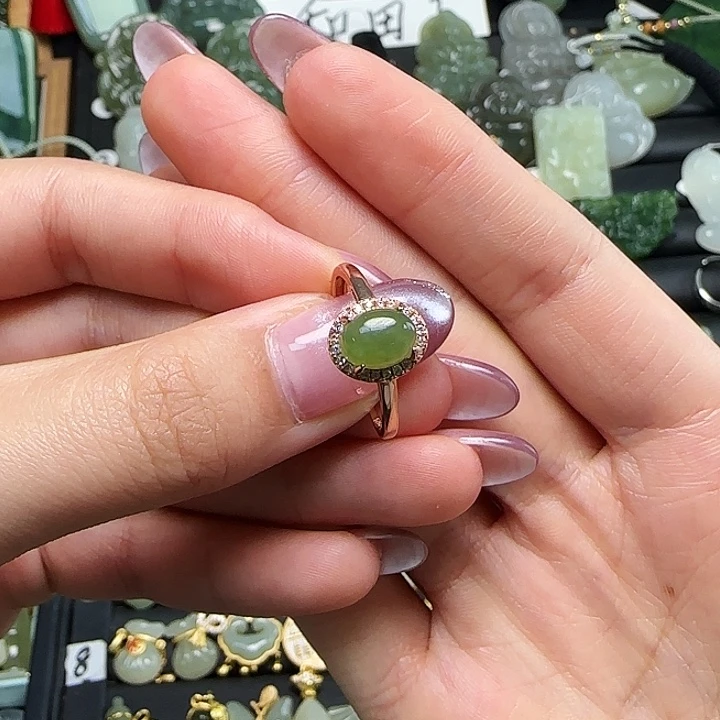 银S925镶嵌戒指和田玉