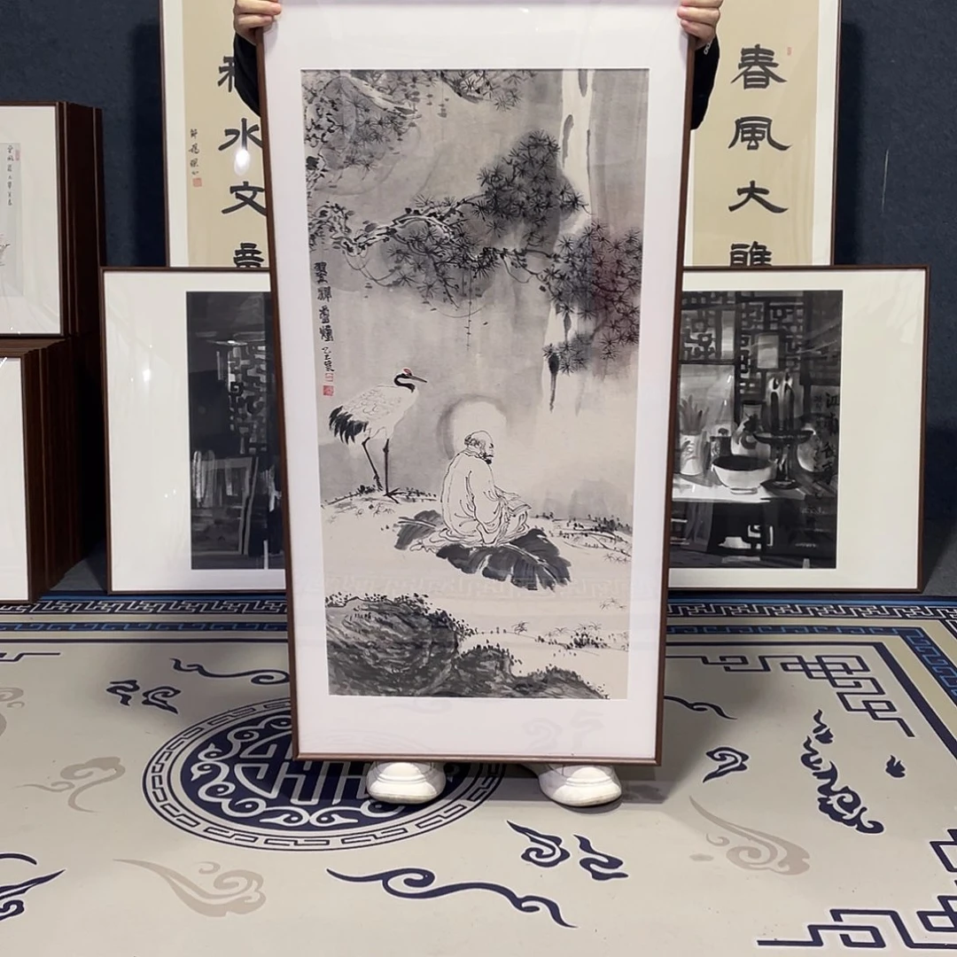 国画手绘画作品带框60/120