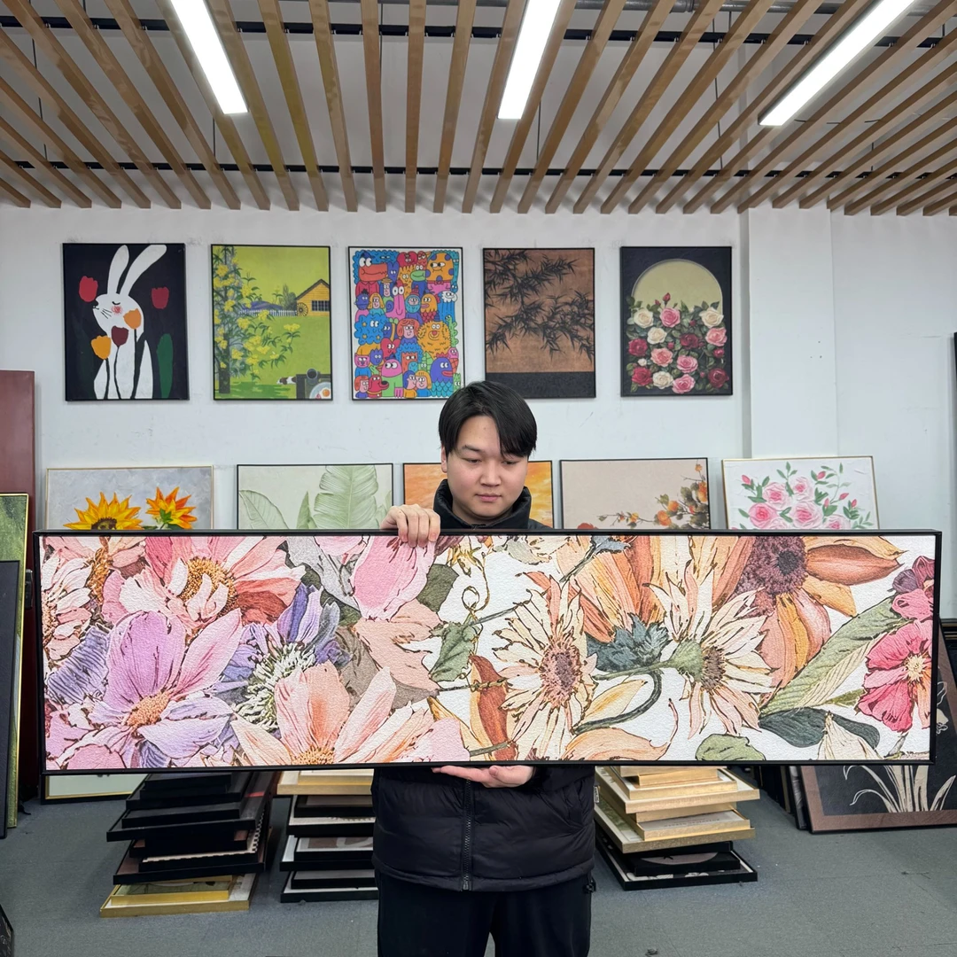 美式国风花卉客厅装饰画法式现代风沙发背景墙挂画横幅40150