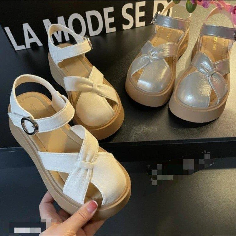 厚底罗马法式绝美包头凉鞋女士夏季外穿时尚配裙子2025新款沙滩鞋