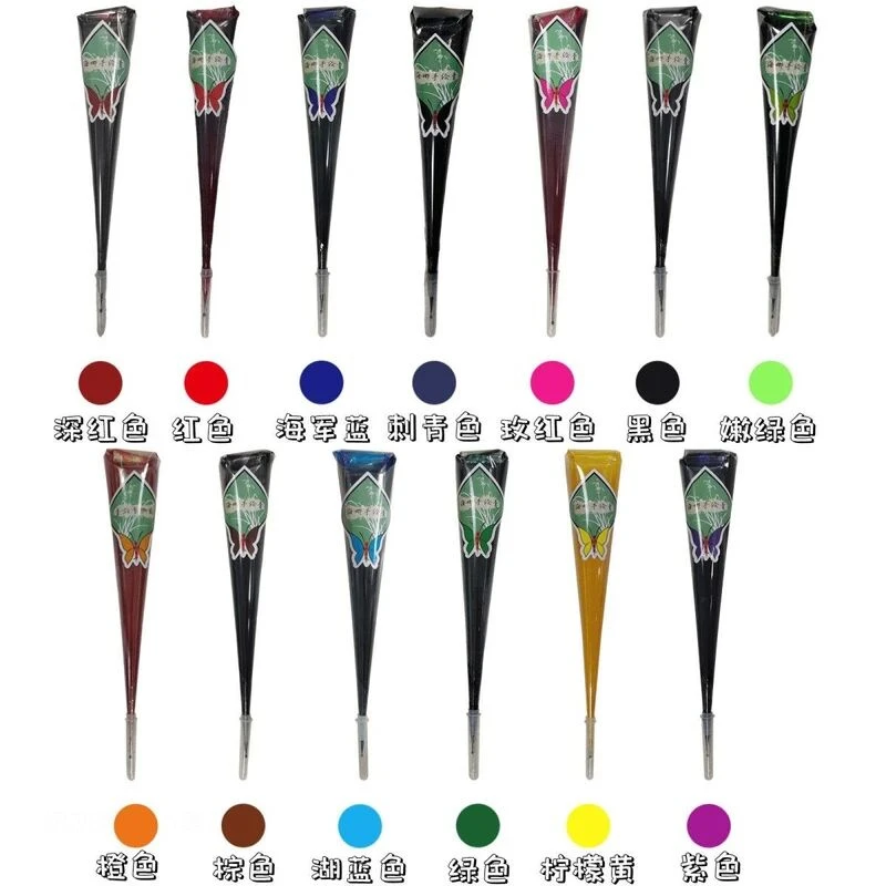 方寸景天20色25g彩色海娜膏中国风高级手绘纹身膏防水非植物果汁