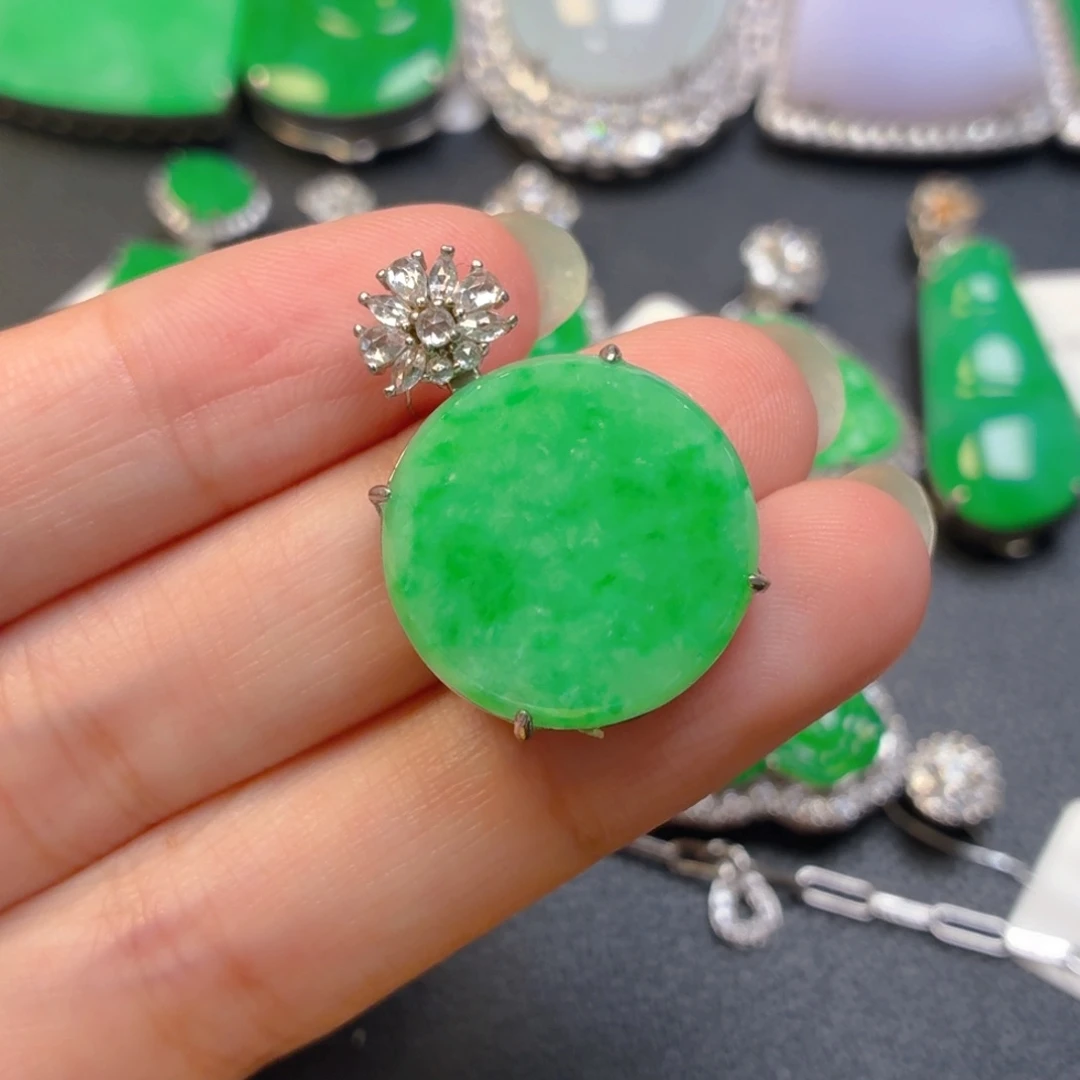 翡翠银S925镶嵌颈饰