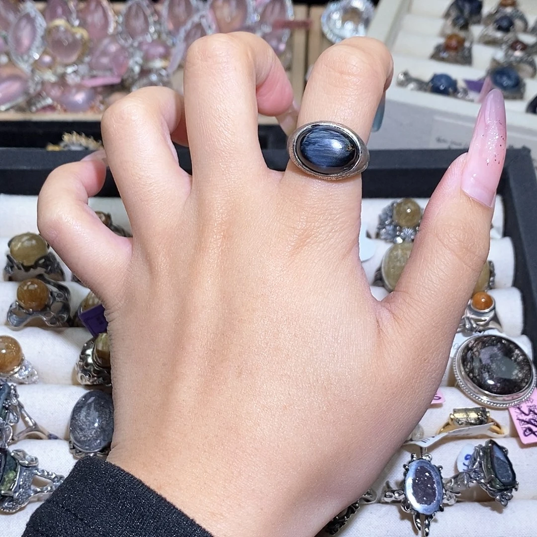 行***杨水晶银S925镶嵌戒指