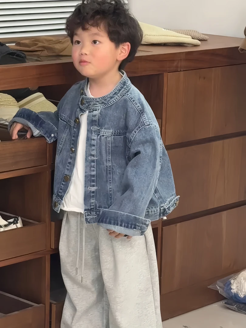 春秋男童外套2025春季新款韩版牛仔衣慵懒风休闲外套潮童复古