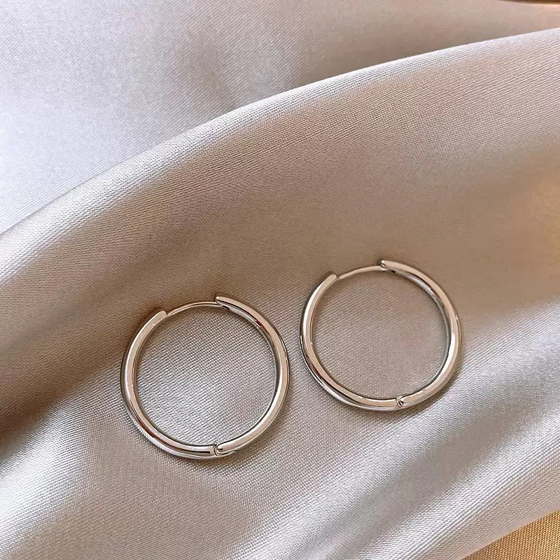 铜合金耳饰 18898 镶嵌双层花朵耳钉 银色底