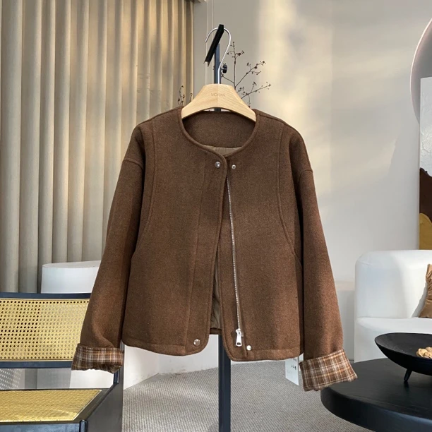 【墨涵精选】新款简约大气显瘦时尚百搭减龄休闲外套6165