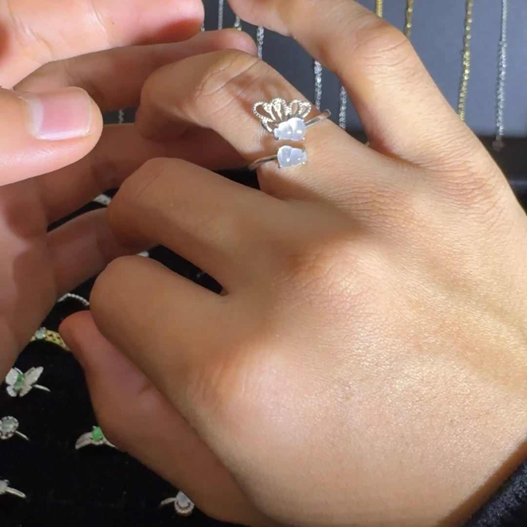 翡翠未镶嵌耳饰缅甸翡翠A货高冰葫芦戒指