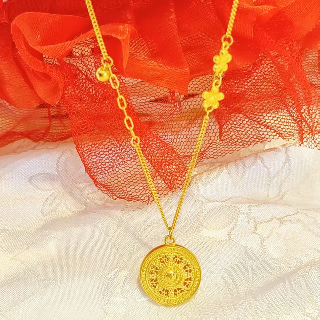 B 足金999八宝罗盘套链 时尚百搭双面