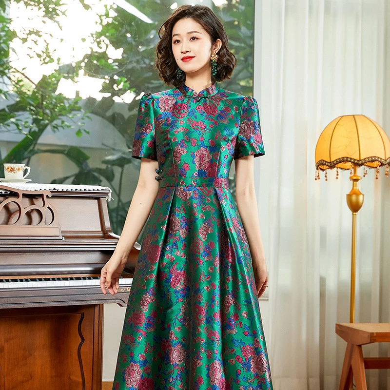 中国风改良旗袍连衣裙春夏2025年新款复古日常改良气质长款