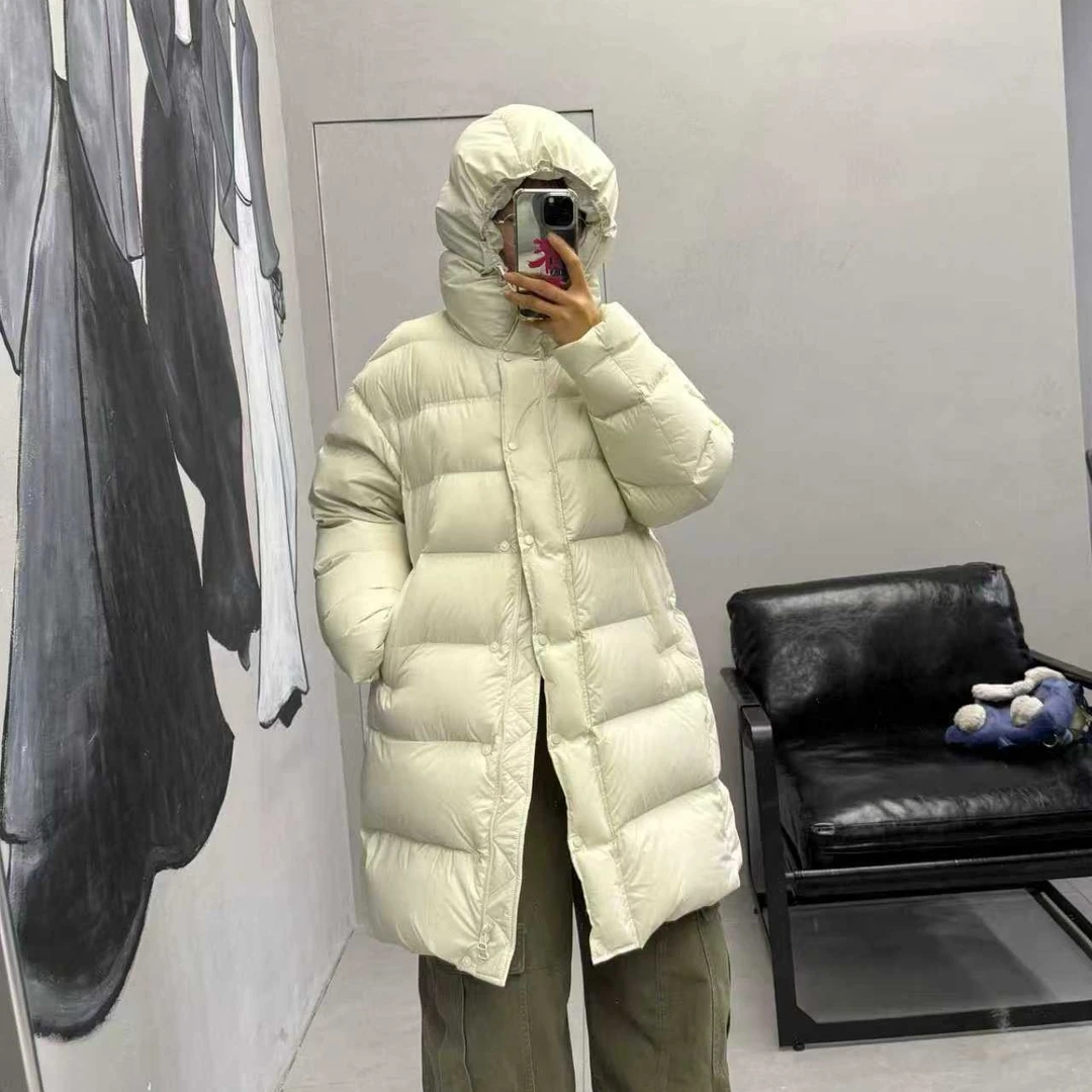 冬季新款韩版纯色中长款泡芙羽绒服宽松休闲抗寒保暖一件过冬