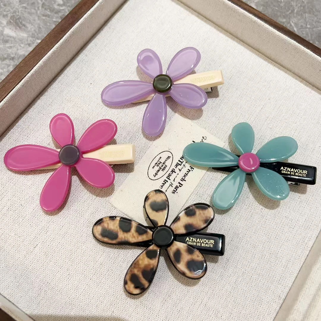 时尚花朵侧边夹刘海夹J1335