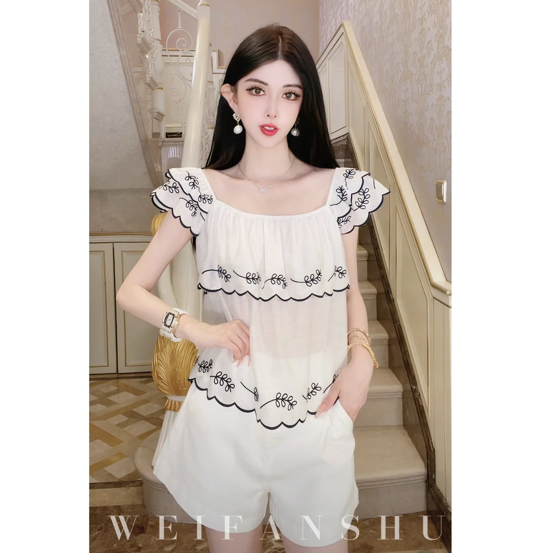 WEIFANSHU/魏凡舒【慵懒格调】春夏新款设计感小个子短款百搭上衣