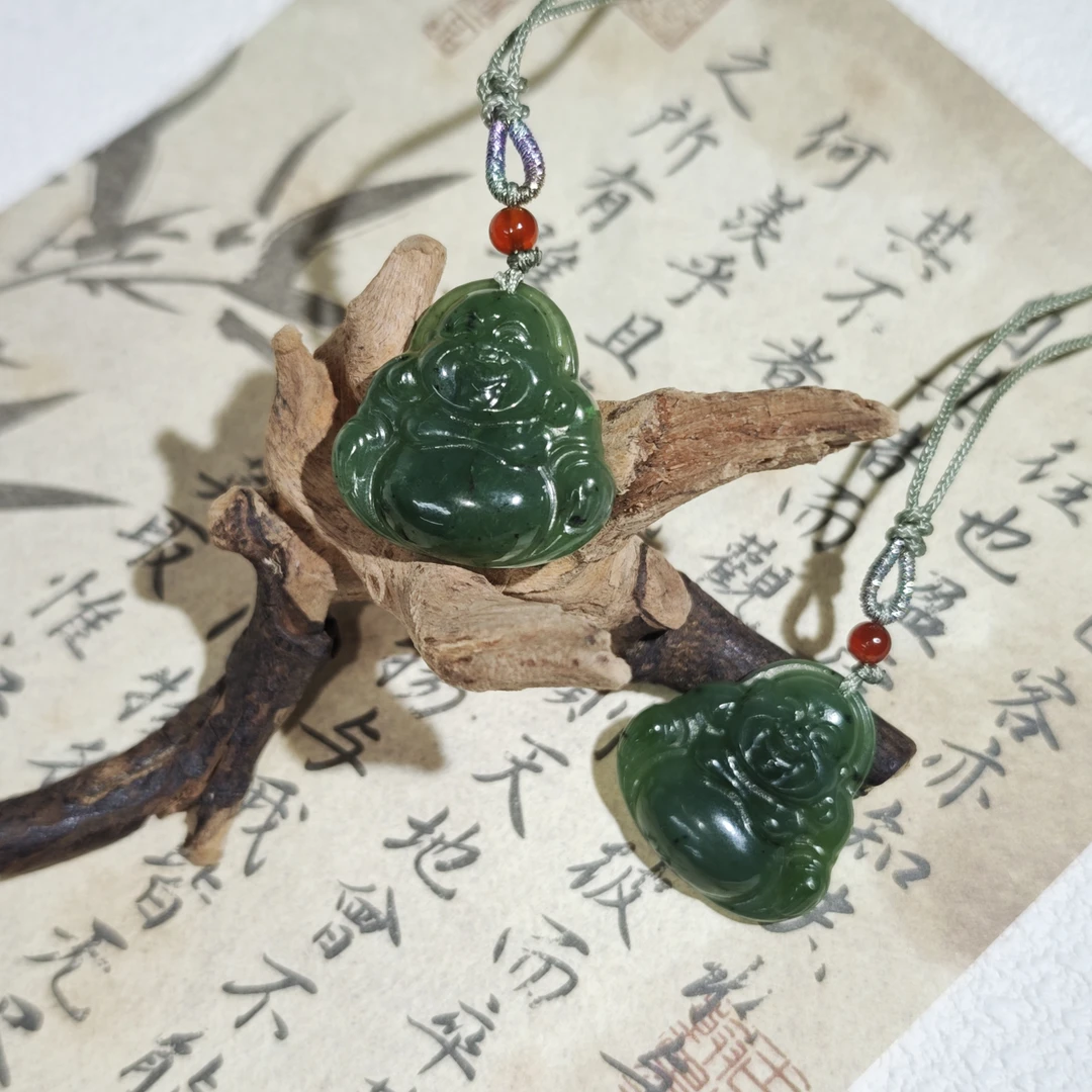 天然玉石 和田玉精雕碧玉小佛公 多样性发货 拍一发一 H501