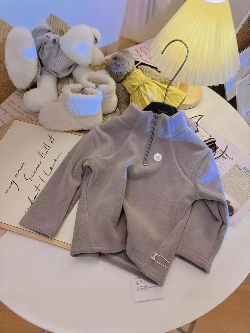 儿童拉绒加绒立领打底2025