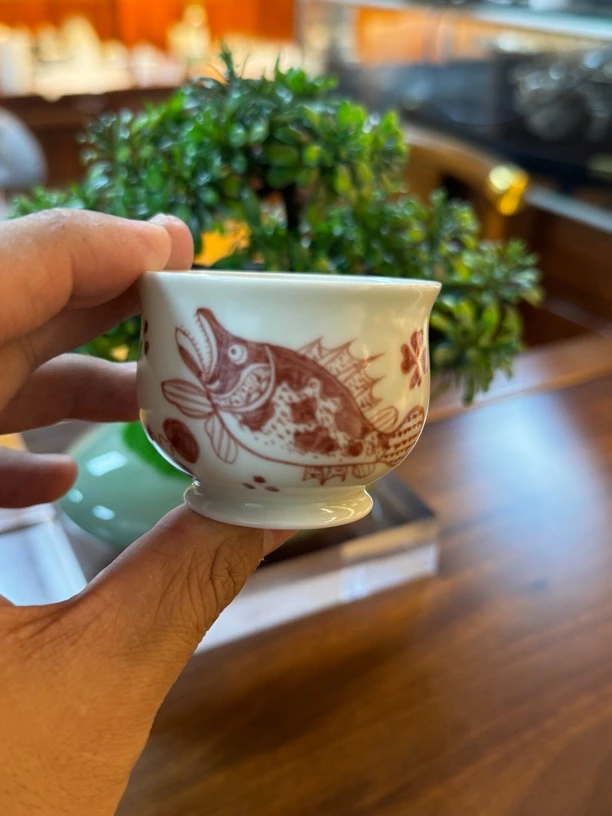 【柏哥言瓷福袋专属】手绘鱼藻炉式杯