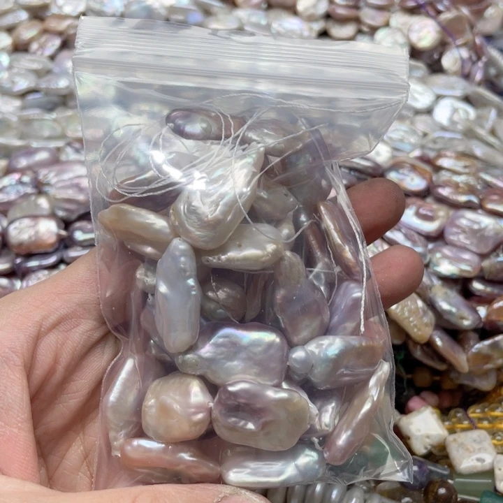玛瑙/玉髓合金珠宝半成品笑**?2条巴洛克珍珠