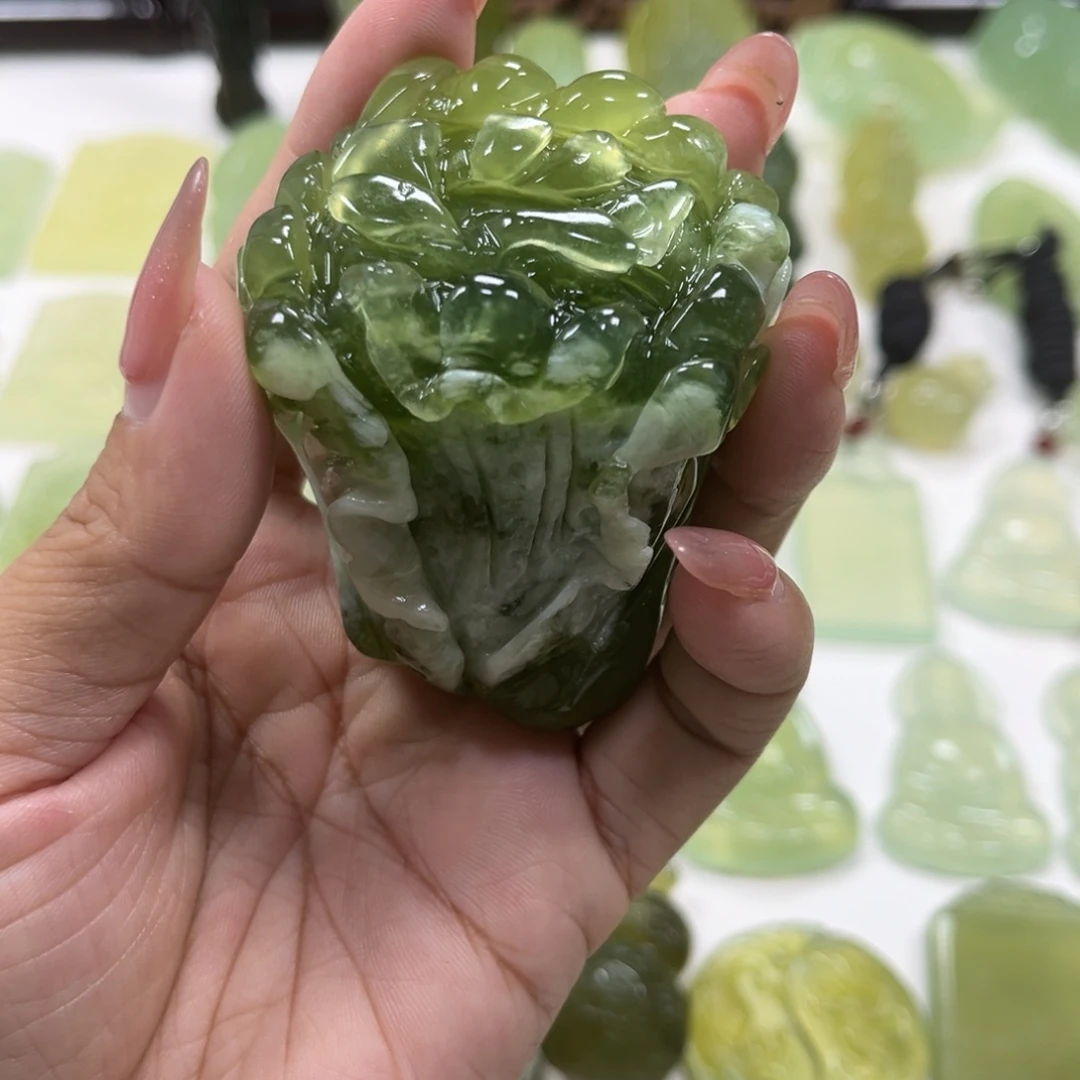 蛇纹石玉未镶嵌手把件