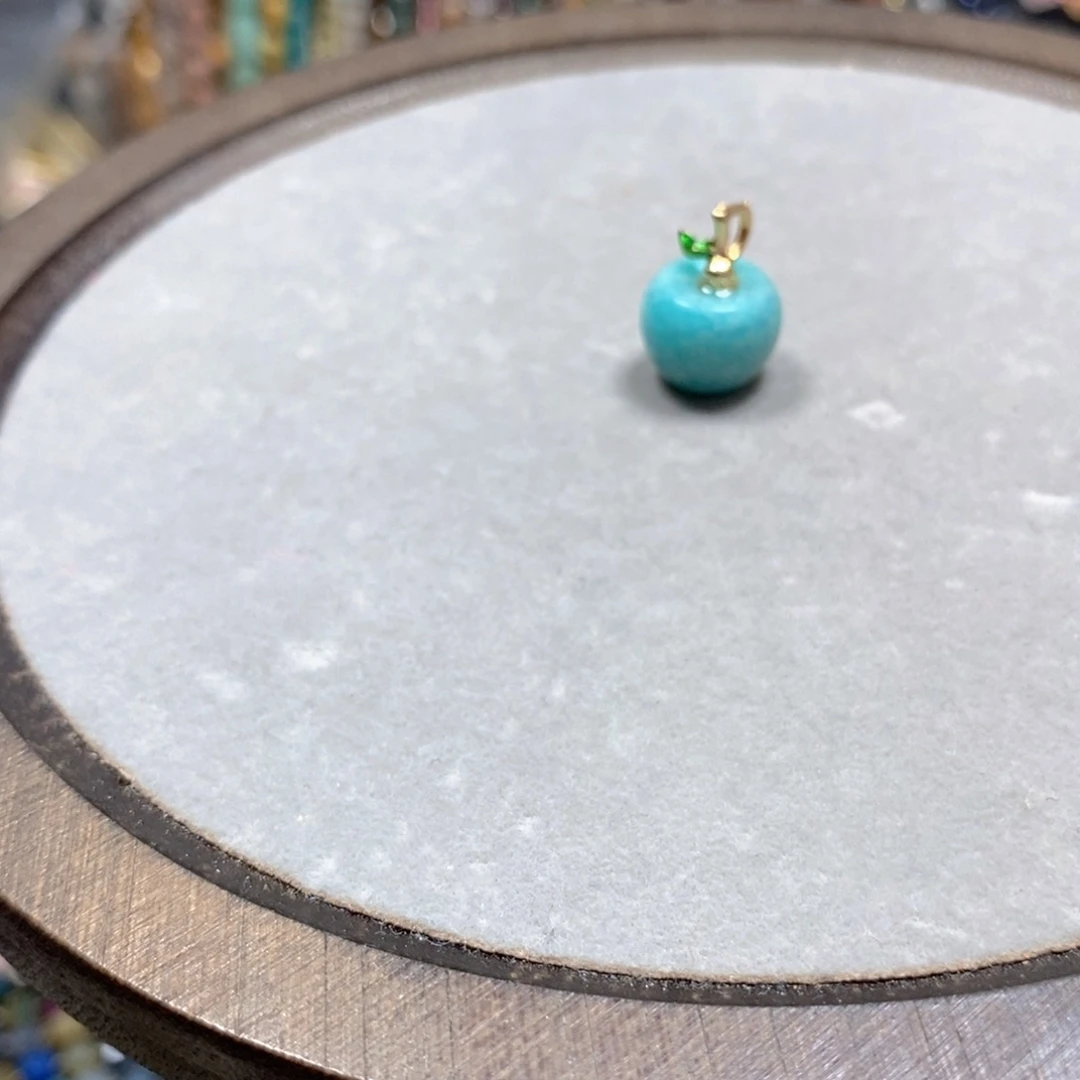 玛瑙/玉髓合金珠宝半成品天河石苹果2颗