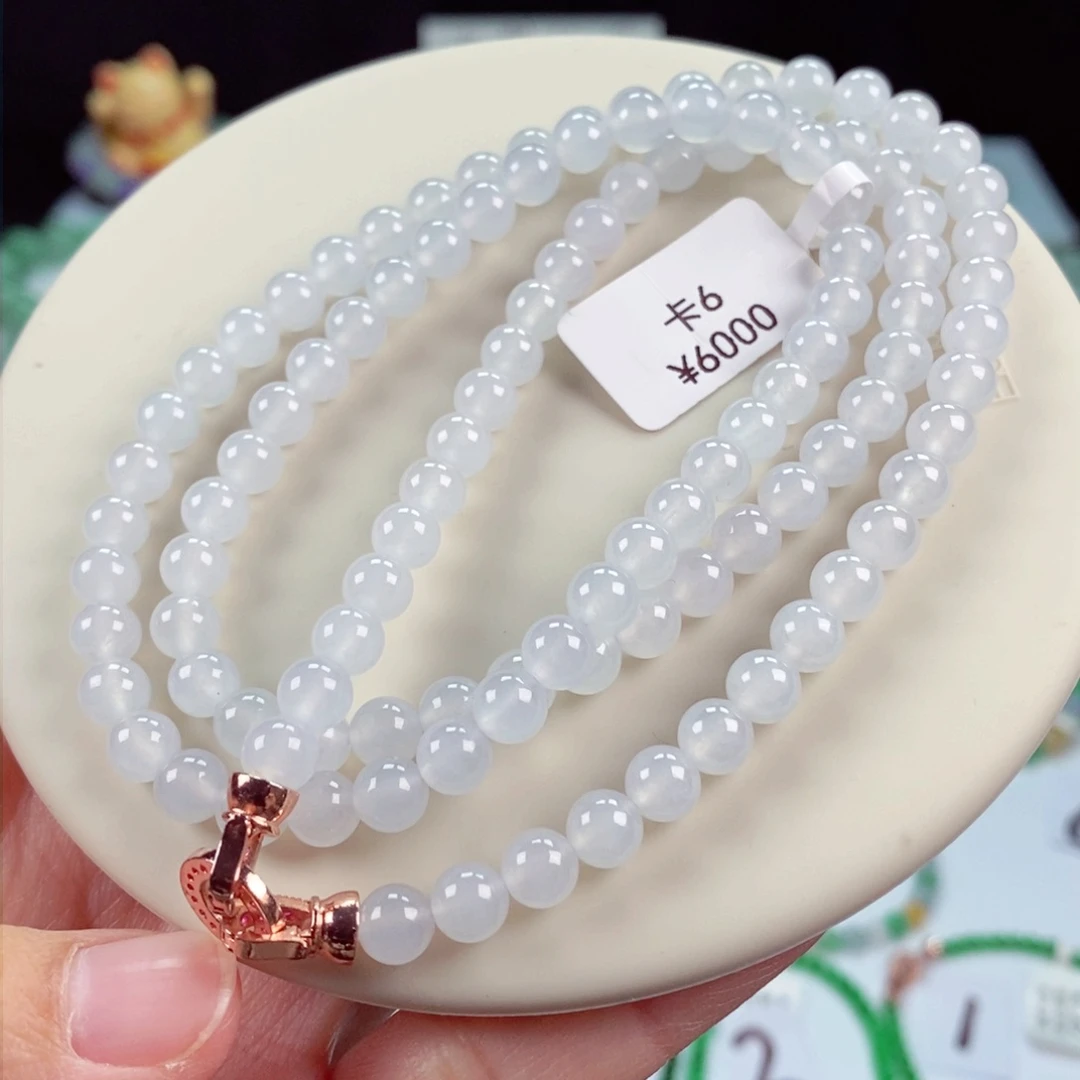未镶嵌手链翡翠卡6。 .白冰项链冰透清爽