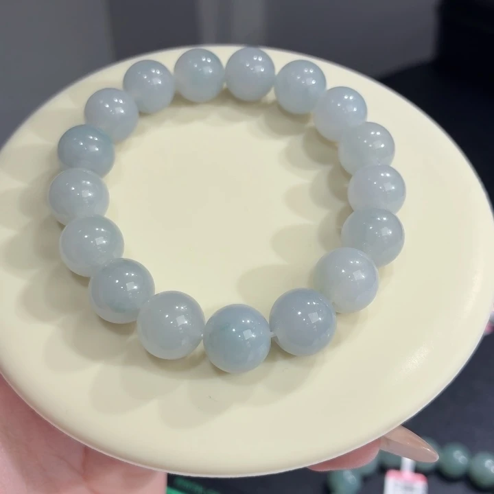 丹***）未镶嵌手链翡翠冰胶蓝底卡12