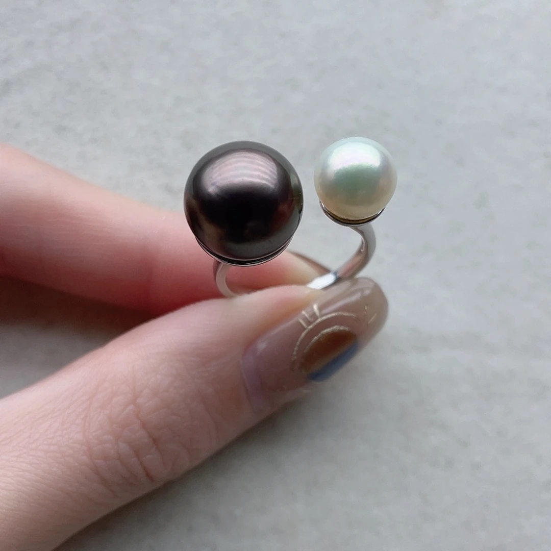 海水珍珠戒指65银S925镶嵌