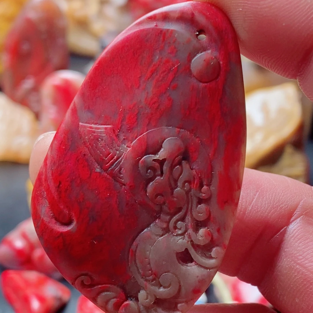 昌化石印石昌化鸡血石挂件