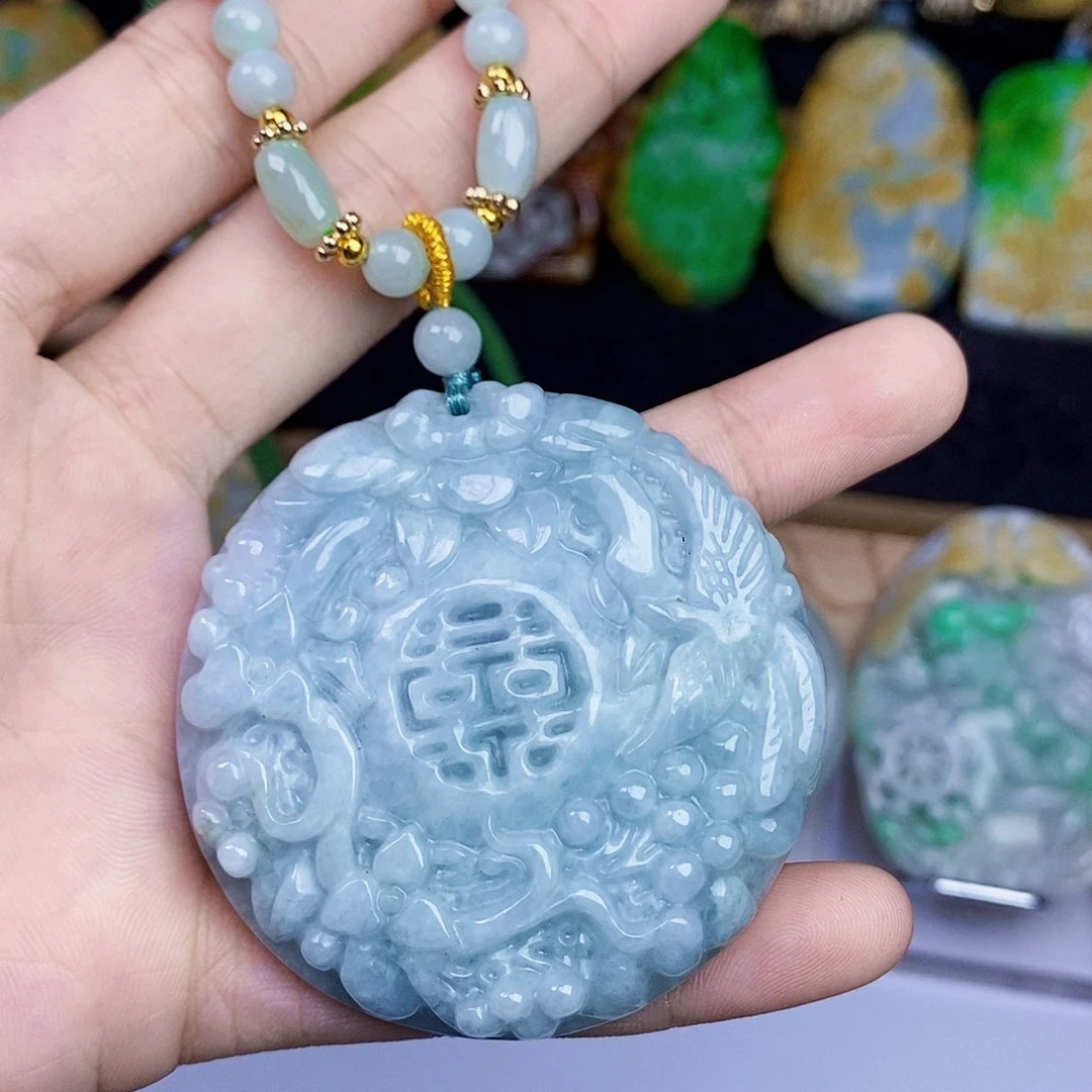 翡翠未镶嵌颈饰86457755