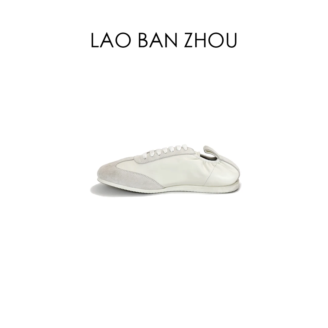 【老板周】小众休闲 春季新款百搭平底舒适半松紧休闲鞋