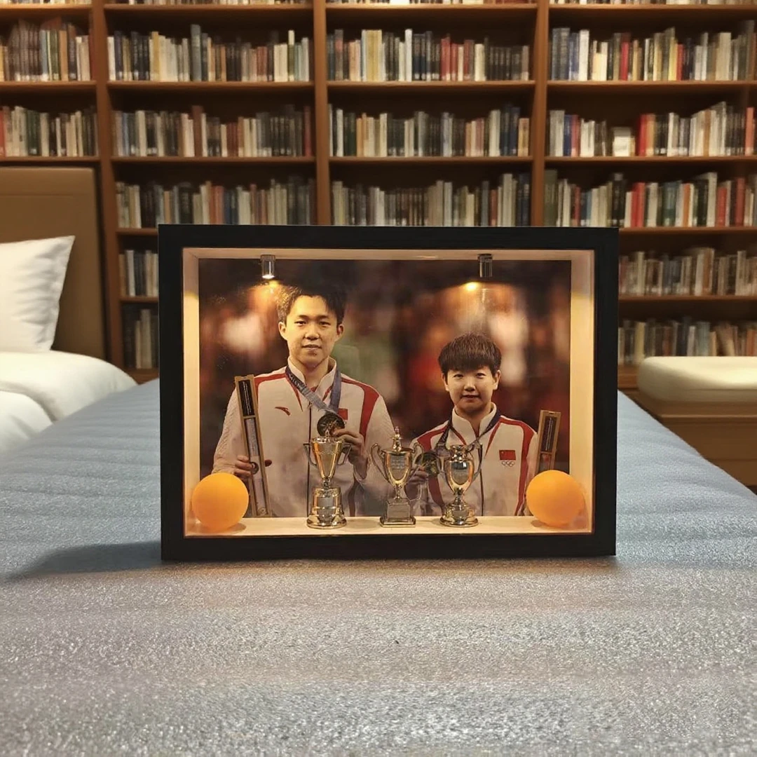 莎头中空5cm奖杯乒乓球收藏收纳中空相框