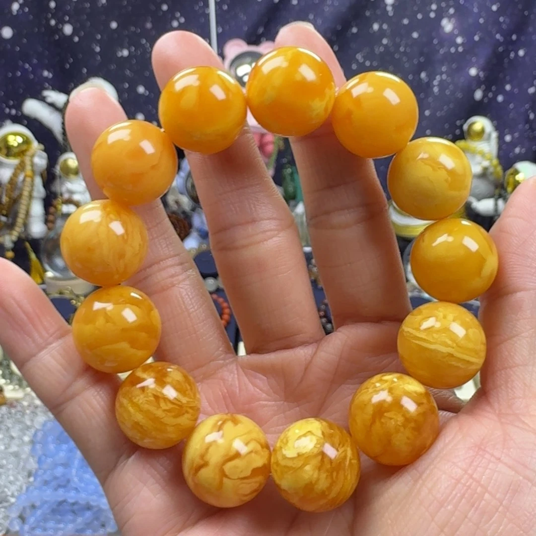 蜜蜡手串未镶嵌?***?老蜜蜡圆珠手串