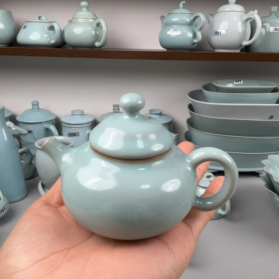 风***摆件陶汝瓷容天壶支钉烧仿古釉002