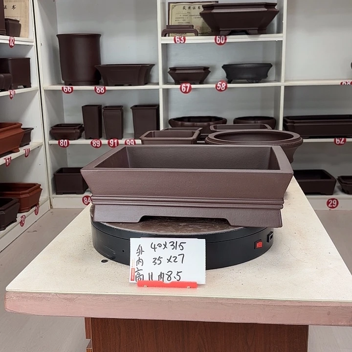 紫砂花盆双中线小