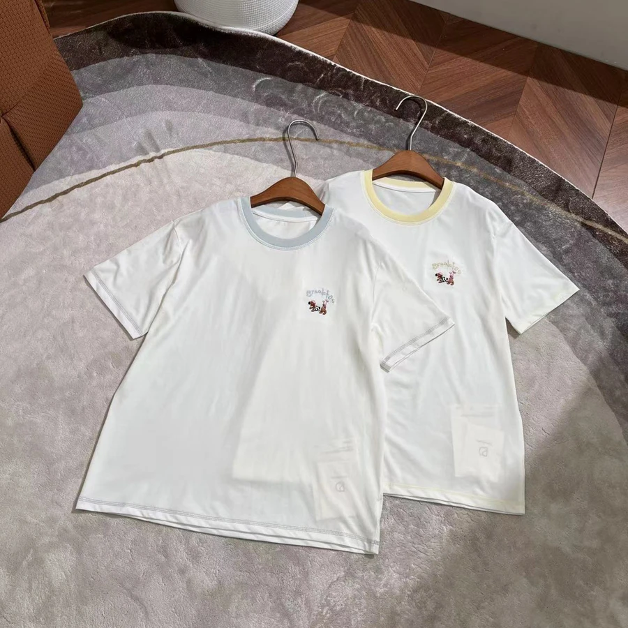 夏季女大童短袖2025新款女童休闲宽松卡通女童T恤-SU042