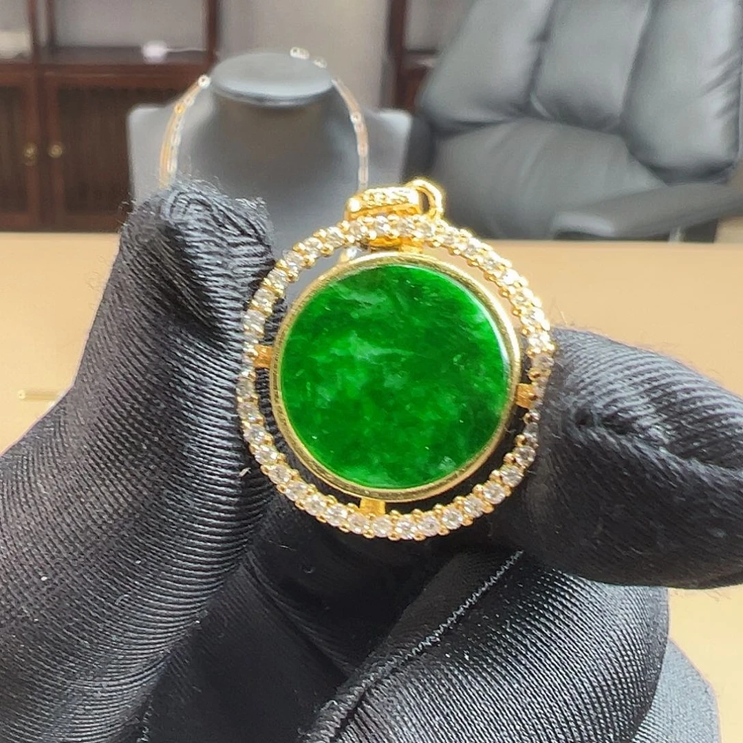 颈饰银S925镶嵌翡翠吊坠