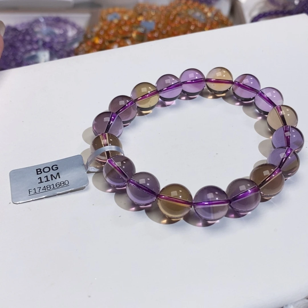 水晶手链未镶嵌11mm紫黄晶