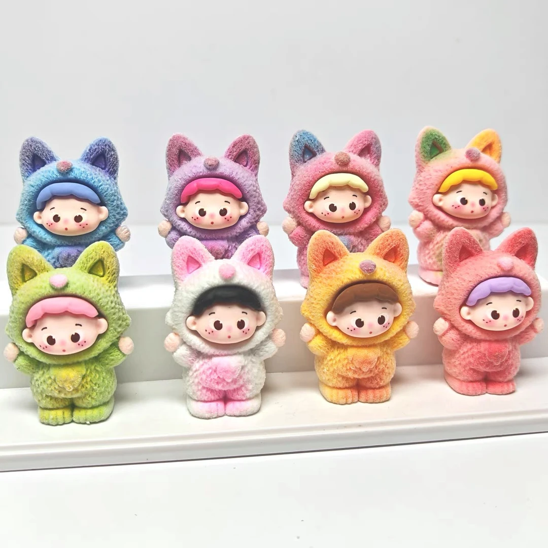 对对碰潮玩diy可爱创意桌面摆件 植绒欧崽