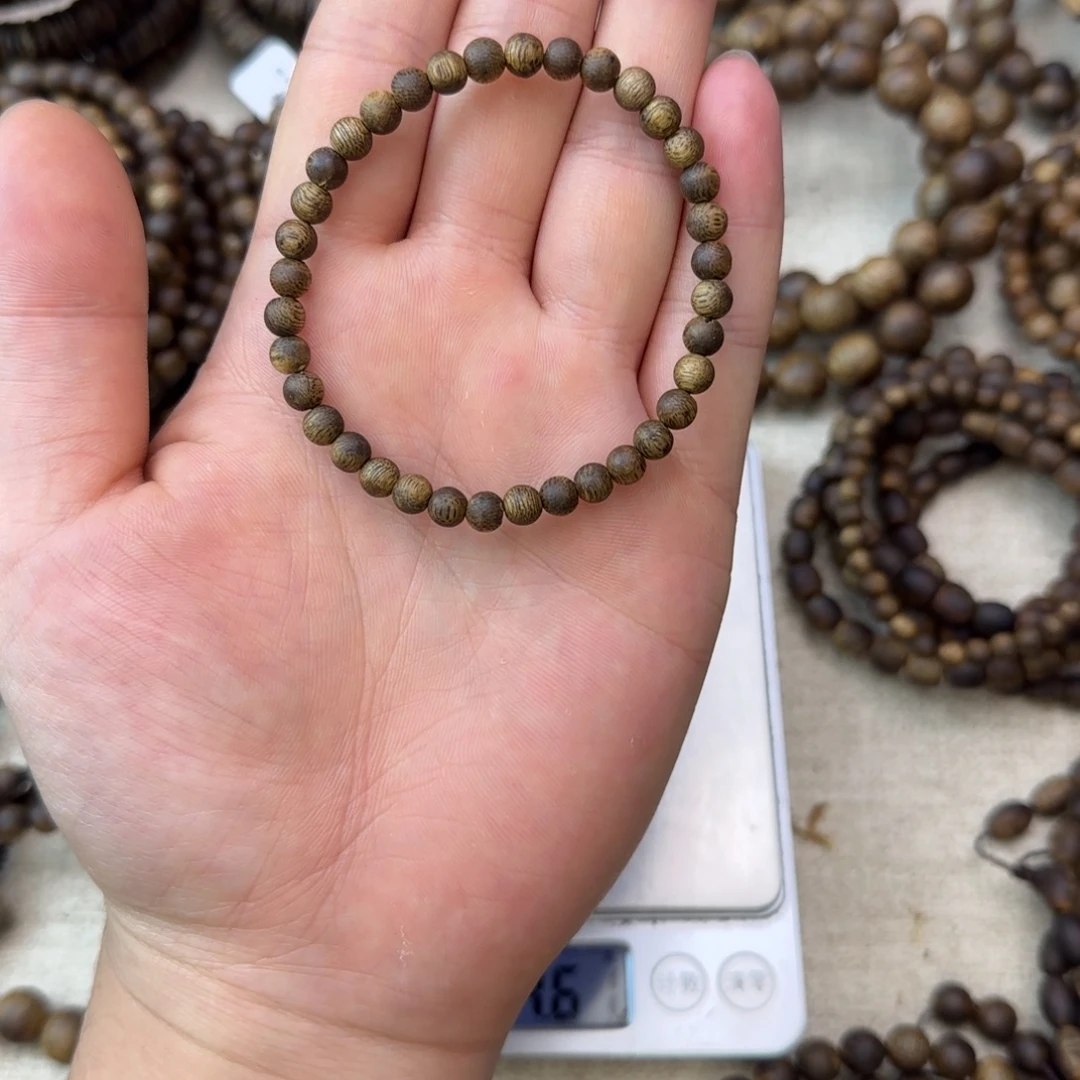 沉香沉香碎屑+5mm圆珠单圈