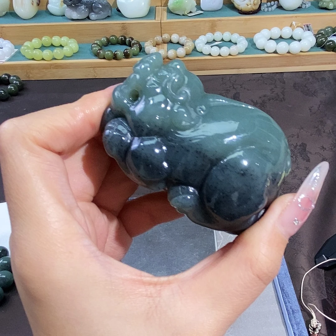 海***浪和田玉未镶嵌把件