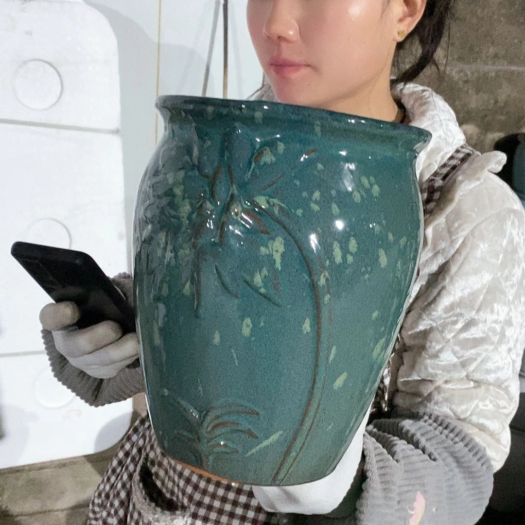 紫砂花盆瑕疵口20高25