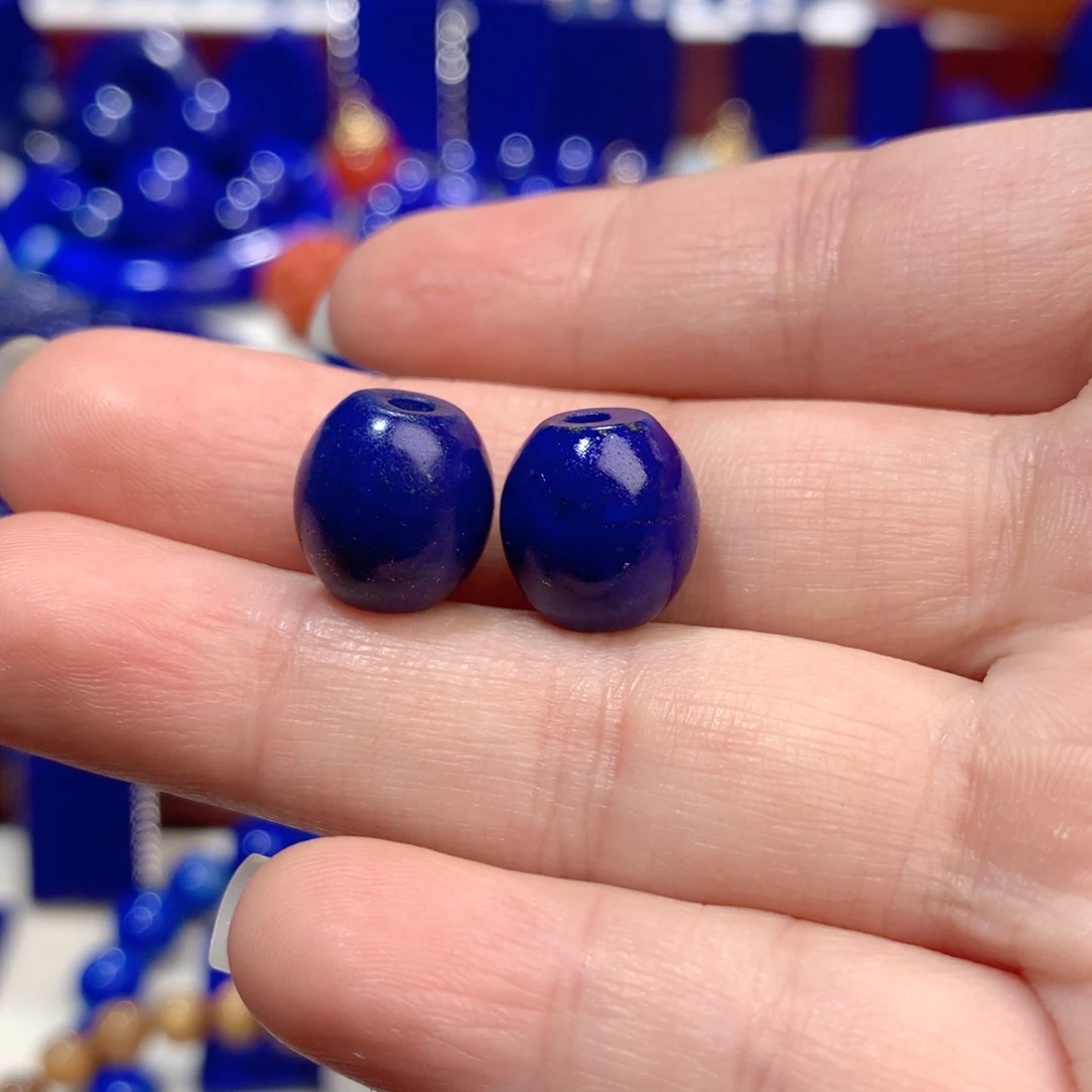 青金石未镶嵌桶珠定制